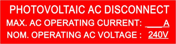 Ac Disconnect with Blank Values