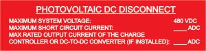 DC to DC Disconnect with Blank Values