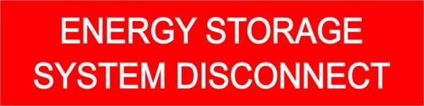 Energy Storage System Disconnect