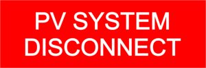 PV System Disconnect